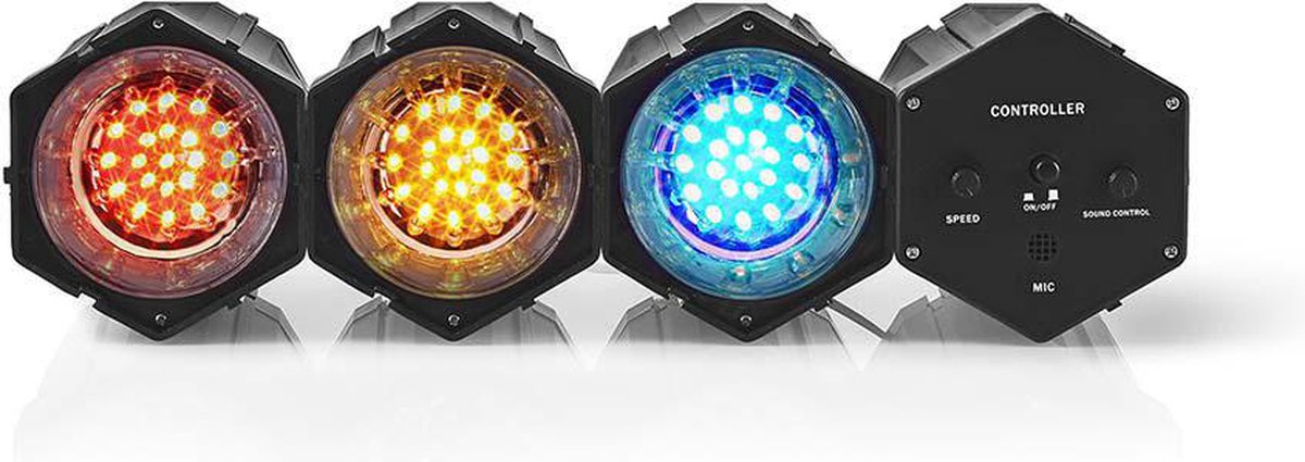 Nedis Multicolour LED-Discolicht | Netvoeding | LED | Aantal LEDs: 63 LEDs | Zwart